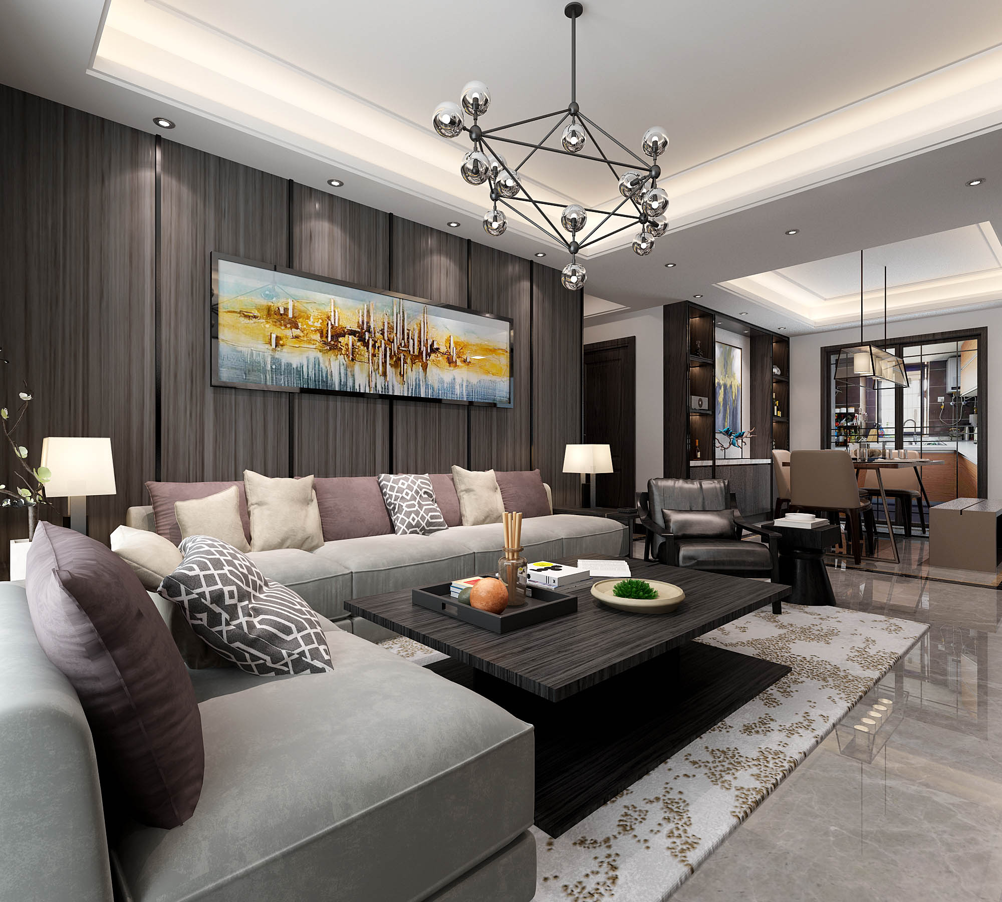 建博实业全屋整装效果图与实景对比