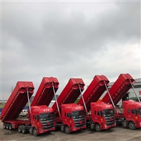 前顶后翻自卸半挂车 60公分厢板加篷布后翻半挂车