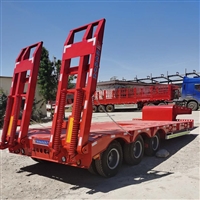 轻量化设计12米低平板拖挂车 13米弹簧爬梯拖车
