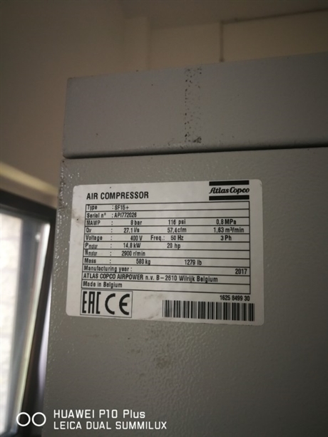 无油涡旋空压机sf15p8阿特拉斯无油空压机