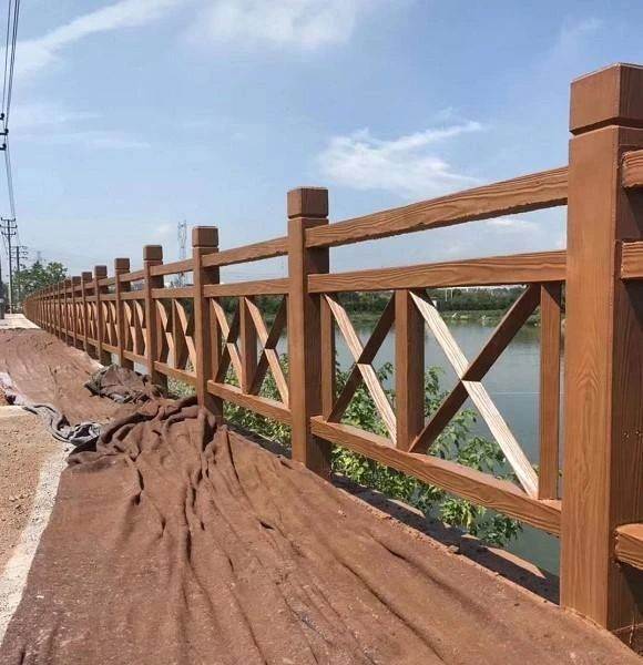 水泥仿木围栏 环保坚固耐用 水泥扶手仿木护栏 多种款式可选
