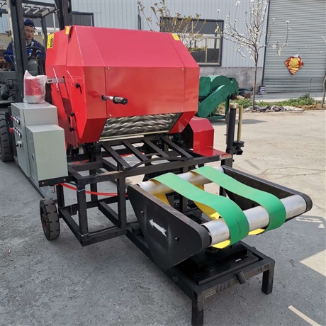 青储秸秆饲料包膜机 增粗铝辊打捆包膜机 