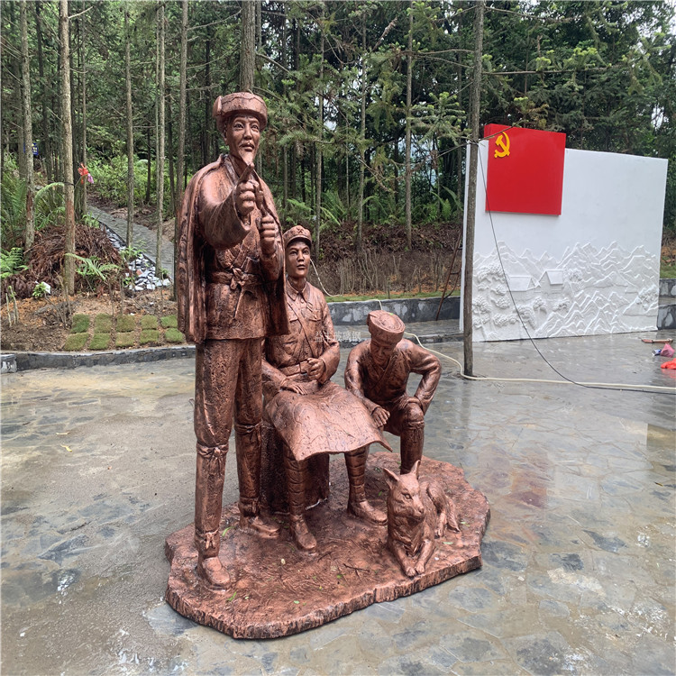 玻璃钢革命建筑基地纪念雕塑仿铜人物雕塑