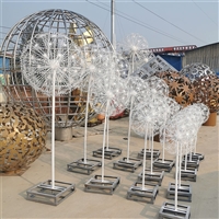 不锈钢蒲公英雕塑，仿真蒲公英不锈钢雕塑