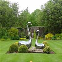 不锈钢天鹅雕塑 镜面不锈钢雕塑加工厂家