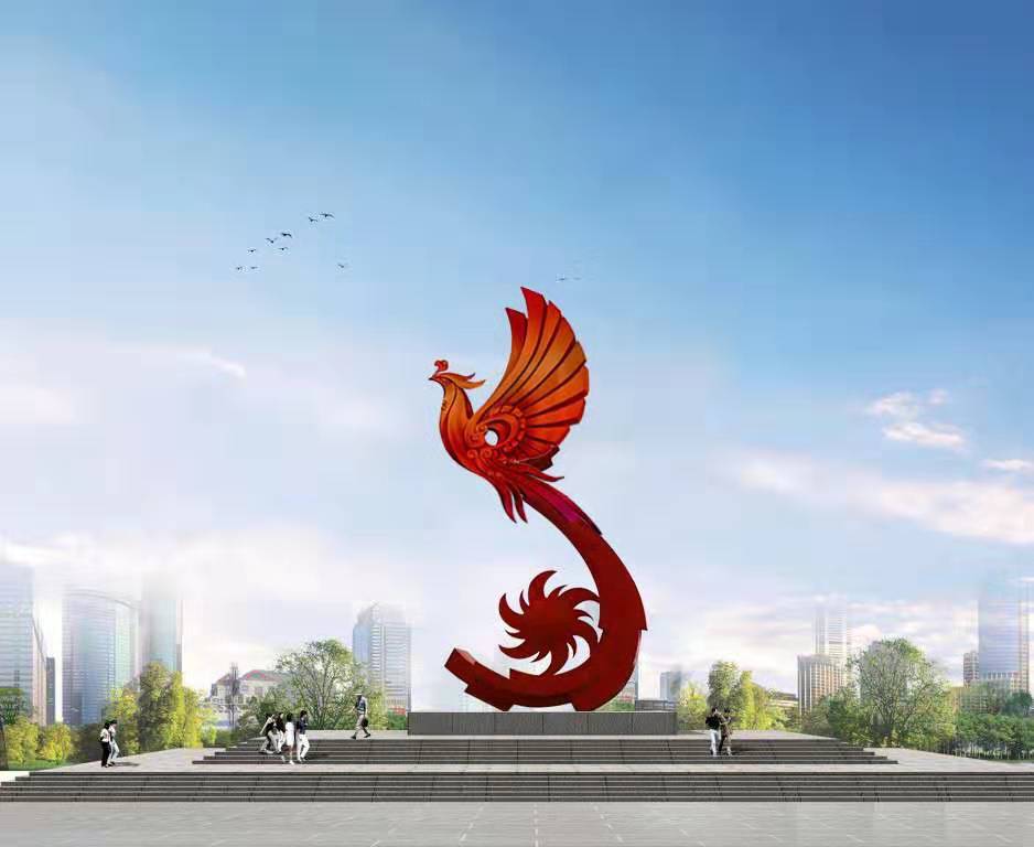 不锈钢雕塑不锈钢龙凤城市雕塑厂家直销