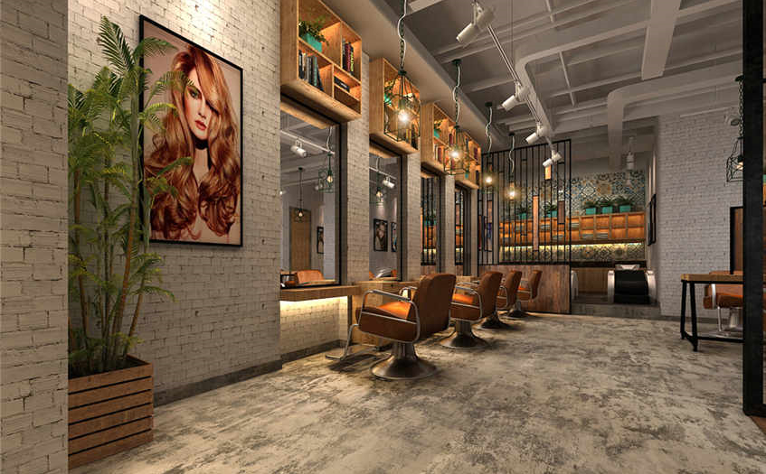 深圳龙华理发店设计 美发店装修