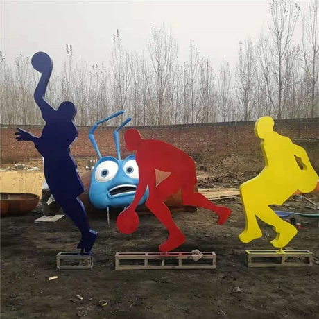 打篮球雕塑 打篮球人物剪影雕塑