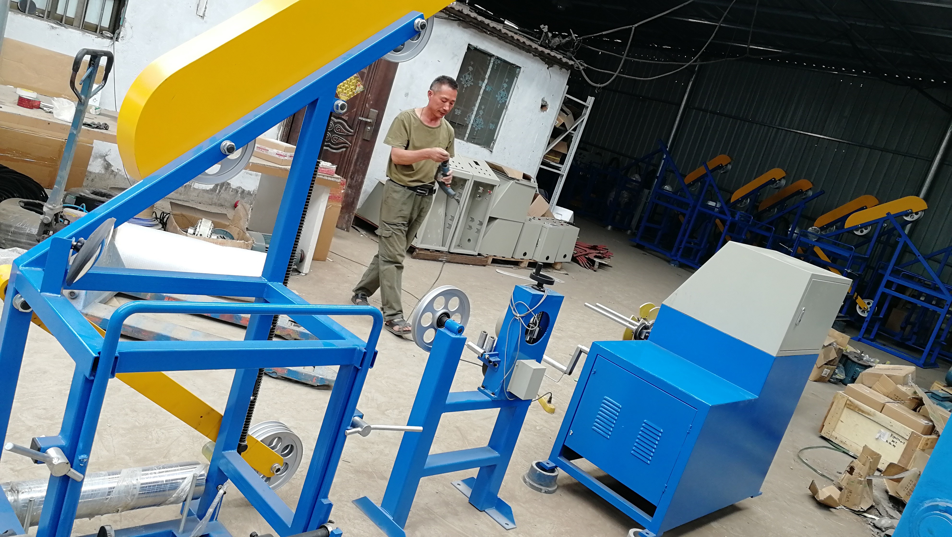 启庞成圈设备630型放线成圈机电线空心打盘机