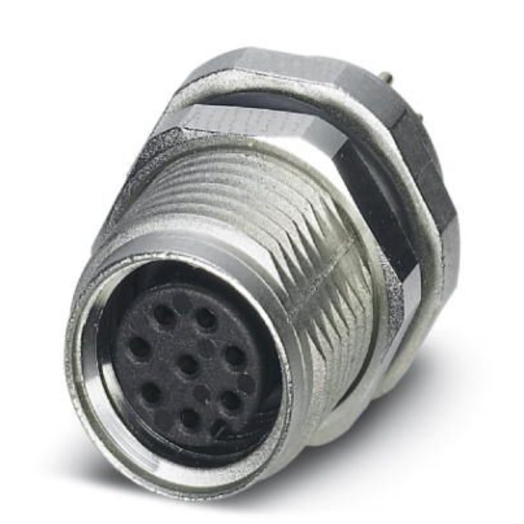 插拔式连接器孔式8芯m8插座带m10固定螺纹的板后螺钉安装