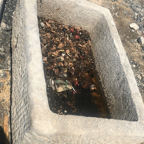 出售仿古老石槽民间旧水槽老石槽流水摆件长方形石槽