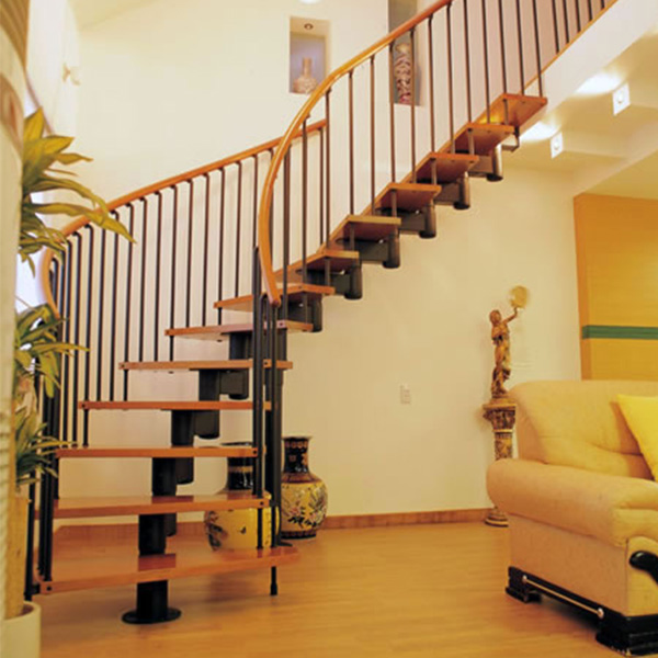 龙骨卷弧楼梯螺旋楼梯旋转卷弧楼梯钢木