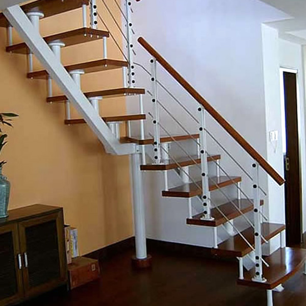 龙骨卷弧旋转楼梯设计图 家庭式钢木卷弧楼梯