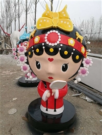 玻璃钢卡通戏曲人物雕塑 戏剧人物卡通雕塑定制