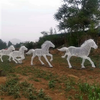 不锈钢丝编织马雕塑 不锈钢镂空马雕塑