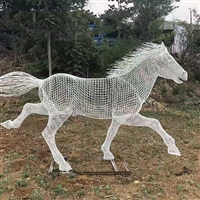 不锈钢镂空马雕塑，铁艺马镂空雕塑