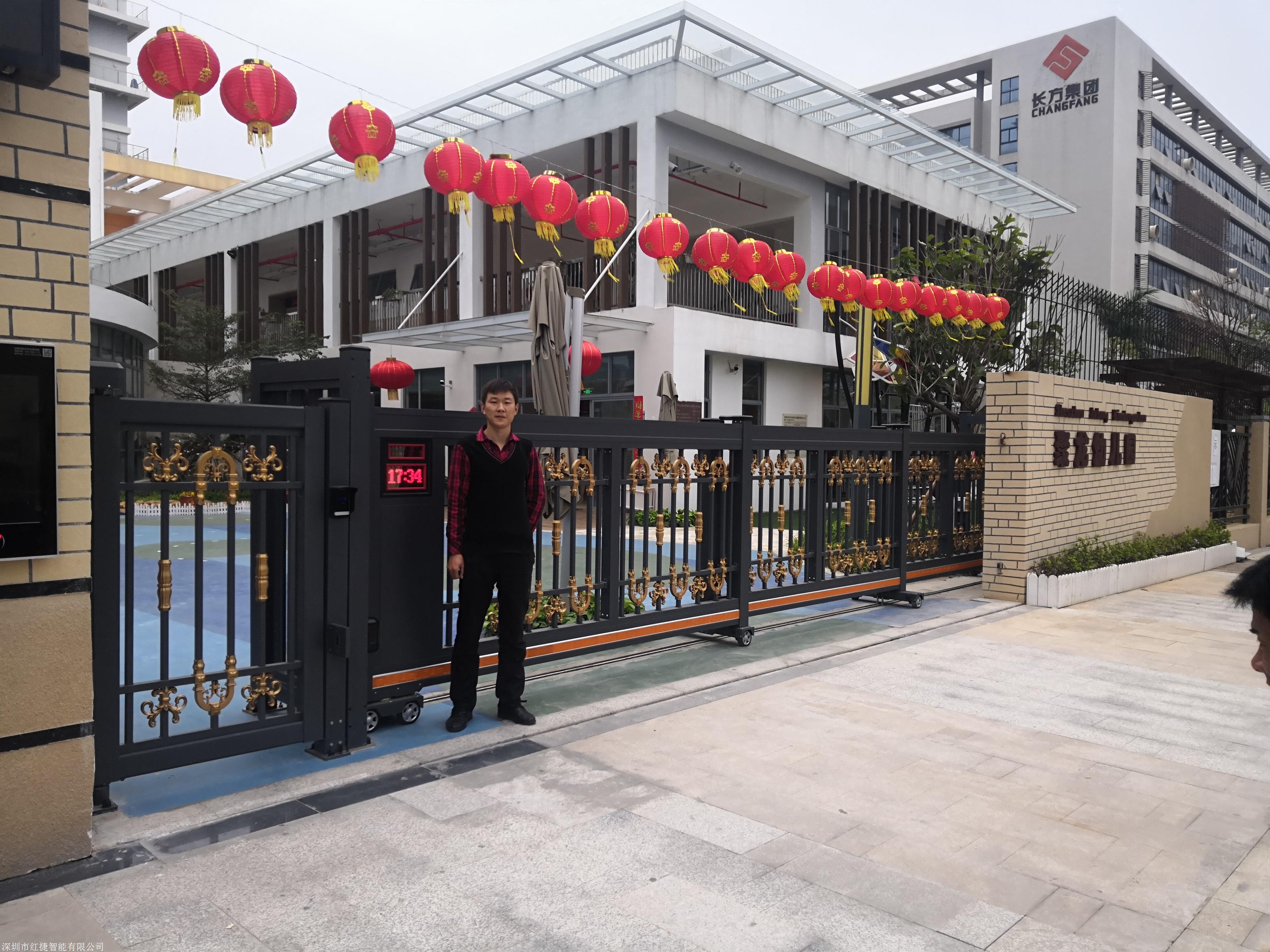 深圳龙华区学校电动门电动门直销电动门安装36v伸缩门
