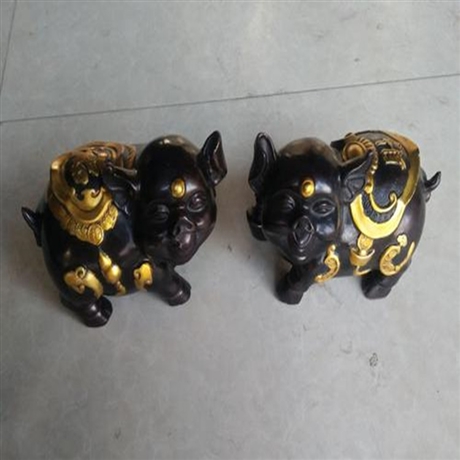 铜雕动物雕塑摆件 十二生肖猪铜雕塑 动物猪纯铜雕塑