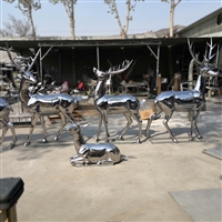 镜面不锈钢鹿雕塑 厂家定制不锈钢鹿雕塑