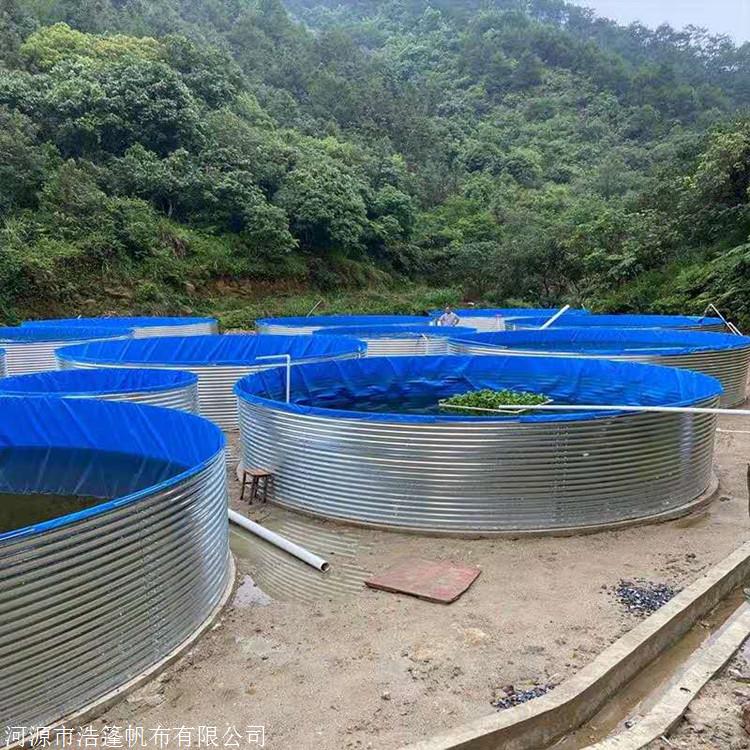 加厚铁桶圆形镀锌板养殖帆布鱼池