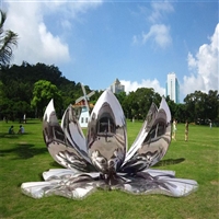 不锈钢莲花雕塑 厂家定制镜面不锈钢荷花雕塑
