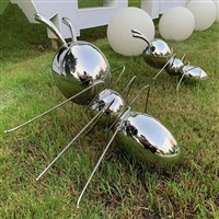 镜面不锈钢蚂蚁雕塑 不锈钢动物雕塑定制