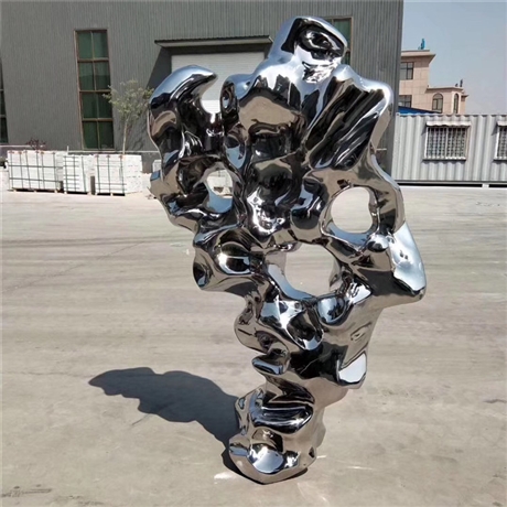 镜面不锈钢太湖石雕塑 不锈钢抽象石头雕塑