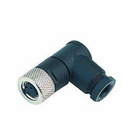 m8孔头弯角电缆连接器 带屏蔽螺钉接线 电缆出口直径6至8mm插头