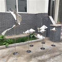 不锈钢鱼雕塑 不锈钢抽象鱼雕塑制作厂家