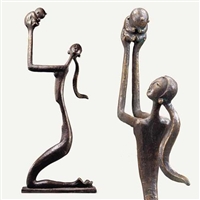 园林景观抽象人物雕塑 母子情深铸铜雕塑 户外广场人物铜雕