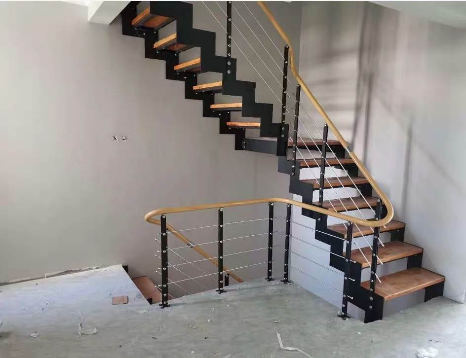 厂家批发零售双梁楼梯 z字形 波浪片型 简约现代轻奢楼梯