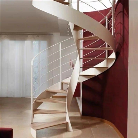 室内钢木楼梯阁楼家用 室内跃层 斜梁踏步 loft复式小公寓