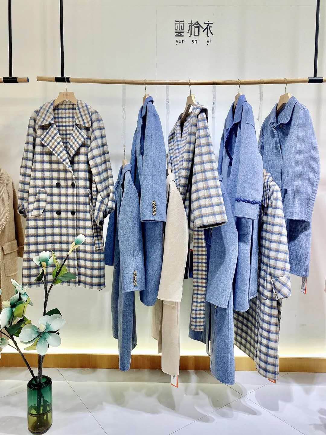 广州一线品牌秋芭莎 新款双面羊绒大衣 品牌女装折扣批发