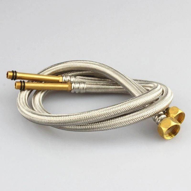 防爆金属不锈钢管编织加厚铜头冷热进水软管水管马桶热水器连接管4分