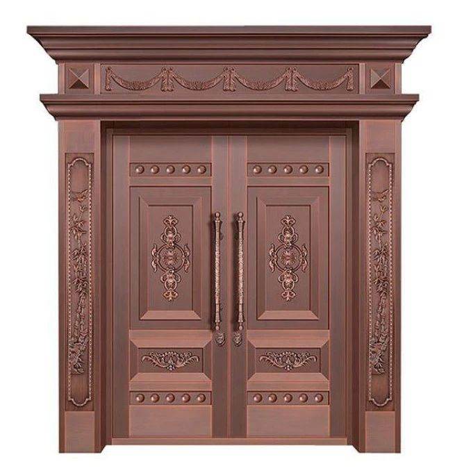 沈阳铜门生产厂家别墅铜门定制中式雕花铜门酒店双开防爆门豪华定制