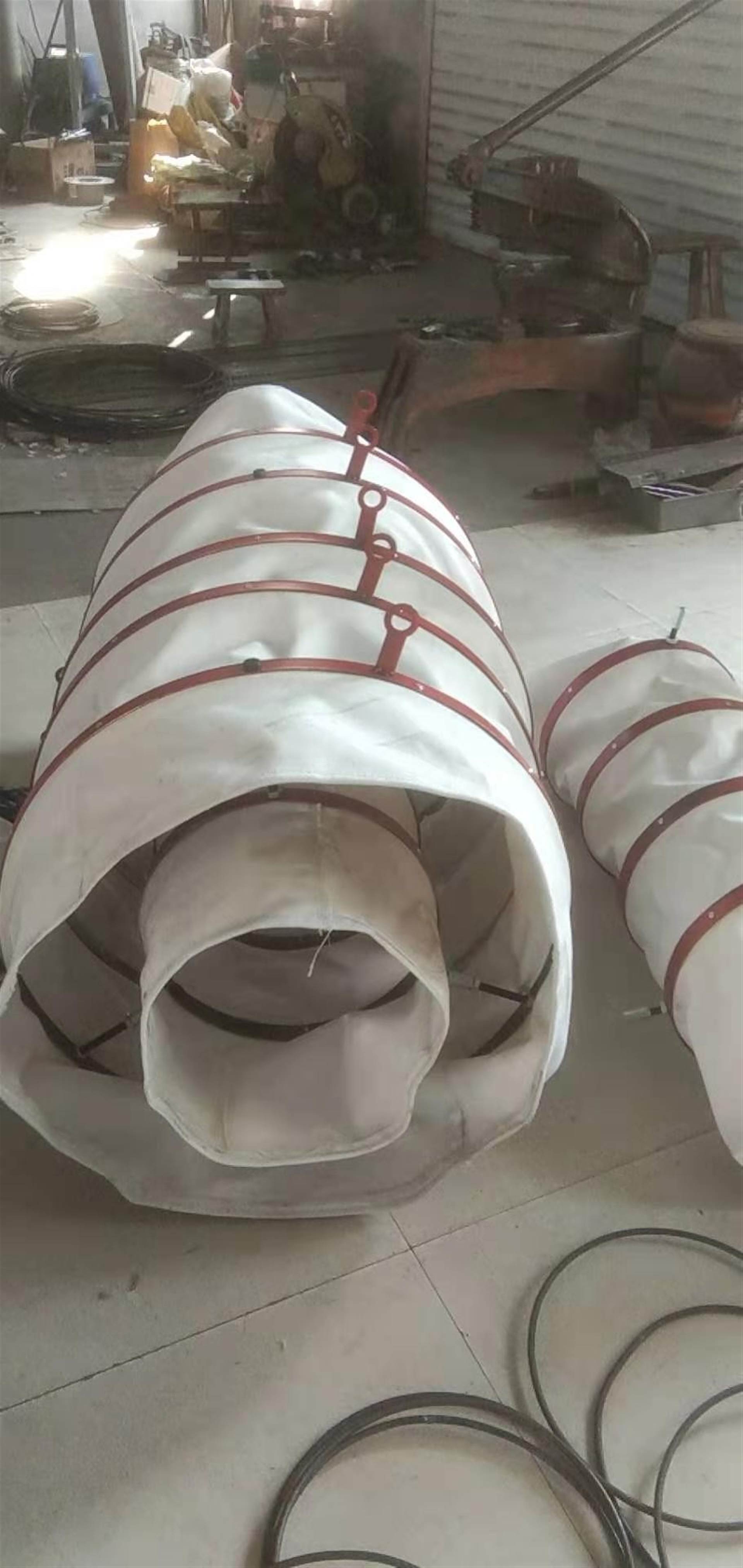 软连接   加厚帆布耐磨伸缩管  防尘螺旋式伸缩节 一件起批