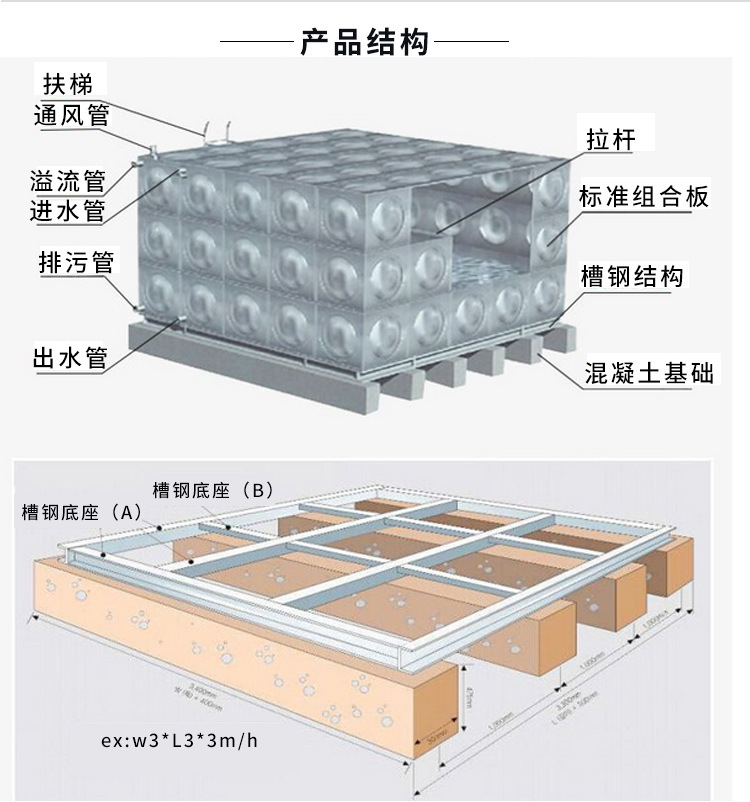 南通不锈钢水箱 组合式保温水箱 水箱板材