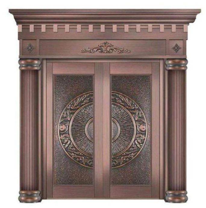 沈阳铜门生产厂家别墅新中式铜门定制双开门单开门铸铝门玻璃铜门厂家