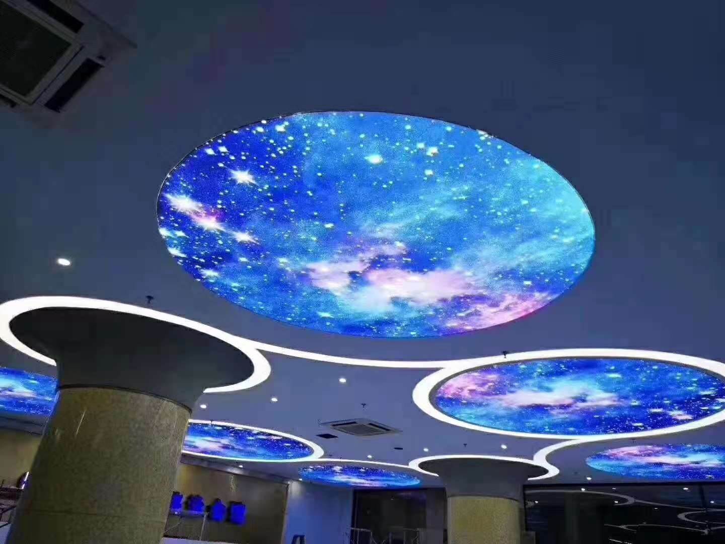 美发店软膜天花灯箱图(美发店天花板装修效果图)