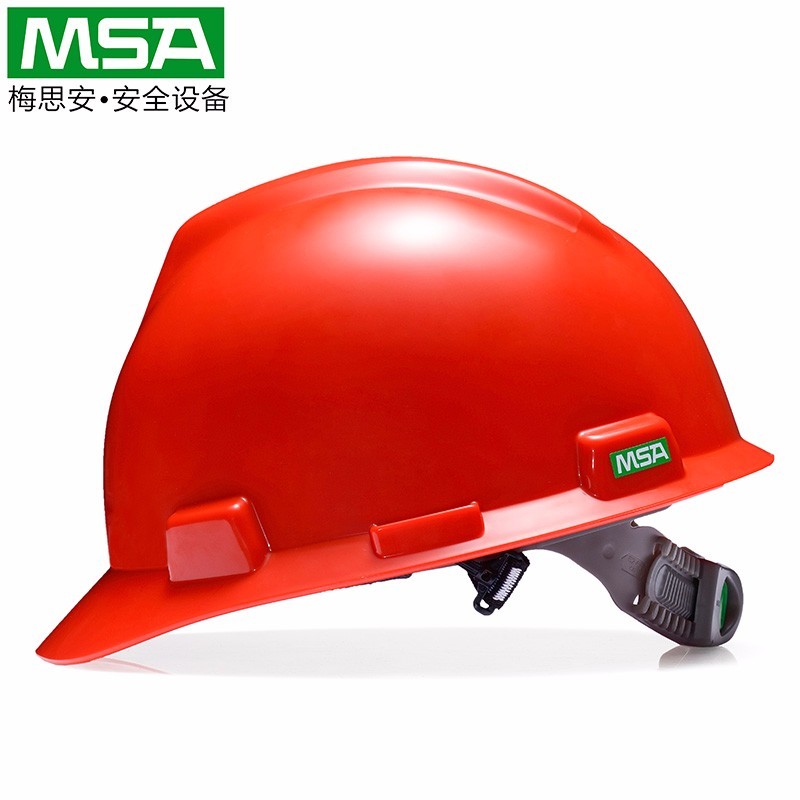梅思安 标准型PE安全帽(红色超爱戴,PVC吸汗带） 10167028
