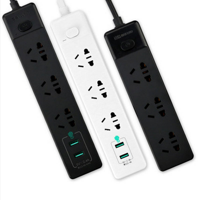 南岛 智能插座 P6S-Q 3位白色 双USB带漏保