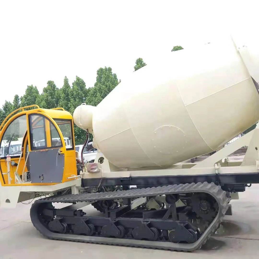 2立方履带式搅拌车履带水泥运输罐车山路爬坡履带搅拌车