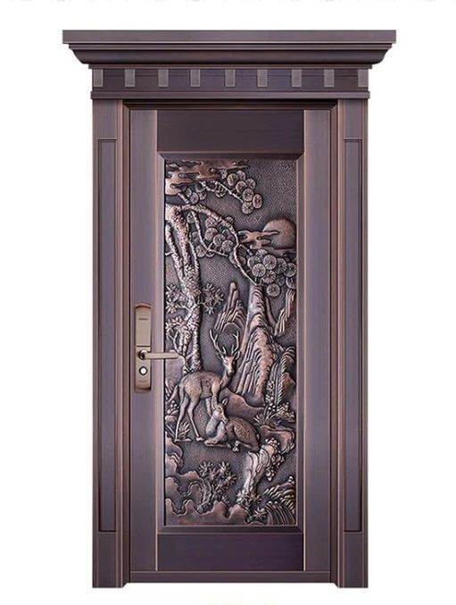 沈阳别墅铜门生产厂家新中式别墅雕花铜门酒店双开铜门豪华定制厂家