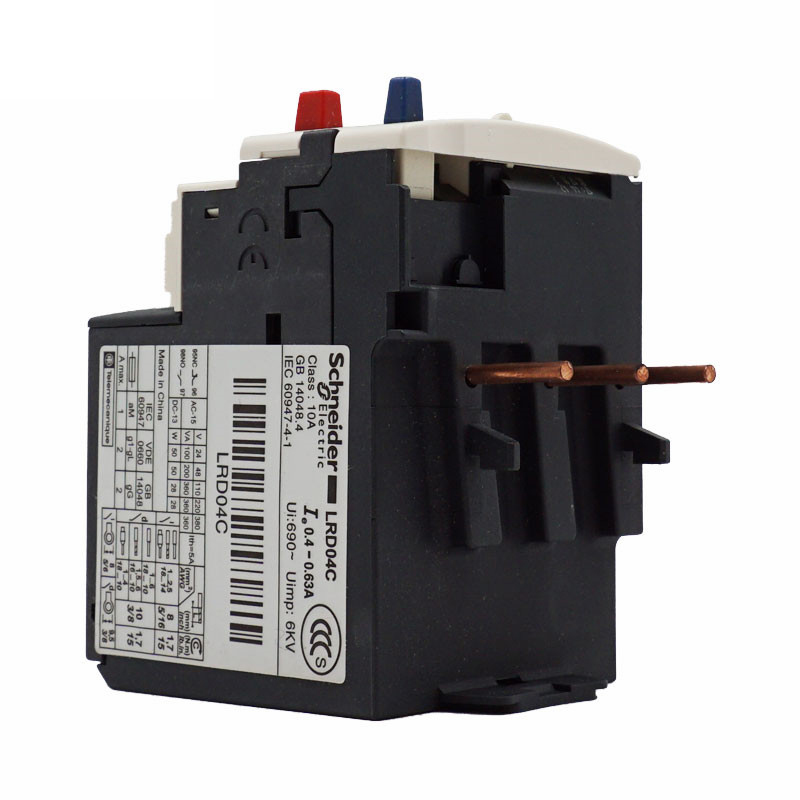 施耐德 继电器 LRD04C TeSys D系列热过载继电器，整定电流0.4-0.63A
