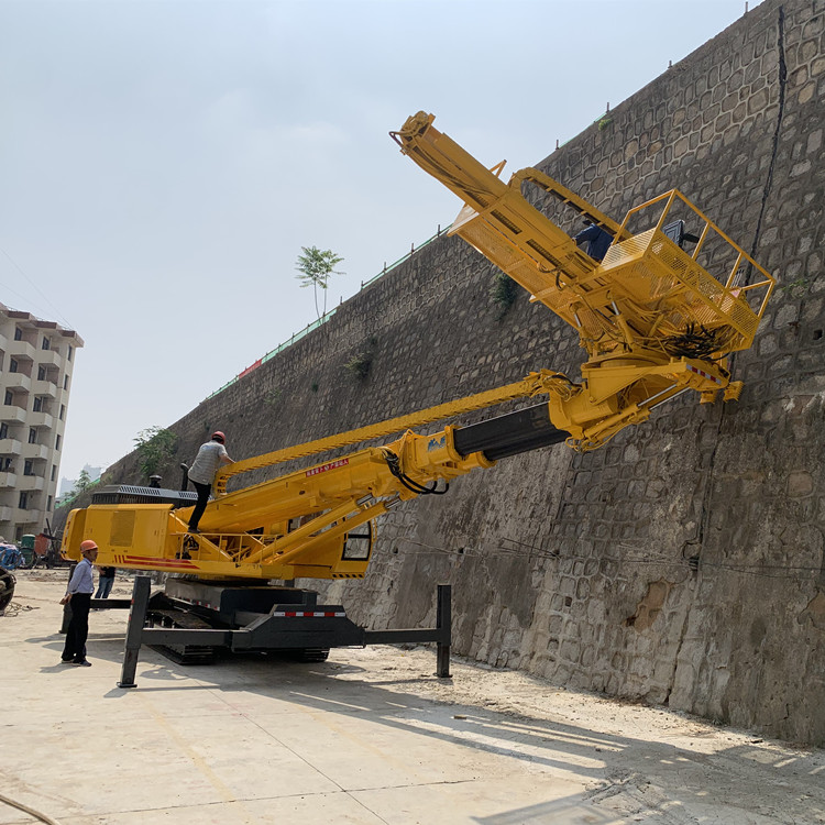 930米锚杆钻机厂家护坡边护锚固钻机定制高举升履带锚固钻机