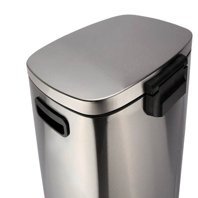科力邦 不锈钢垃圾桶 环保分类垃圾桶脚踏式带盖静音商场酒店户外可回收垃圾箱 50L KB1081