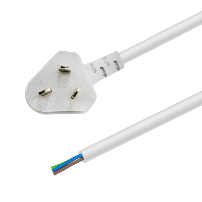 包尔星克 10A国标认证带插头电源线 白色三芯电源线1.8米 MPCTRH9018