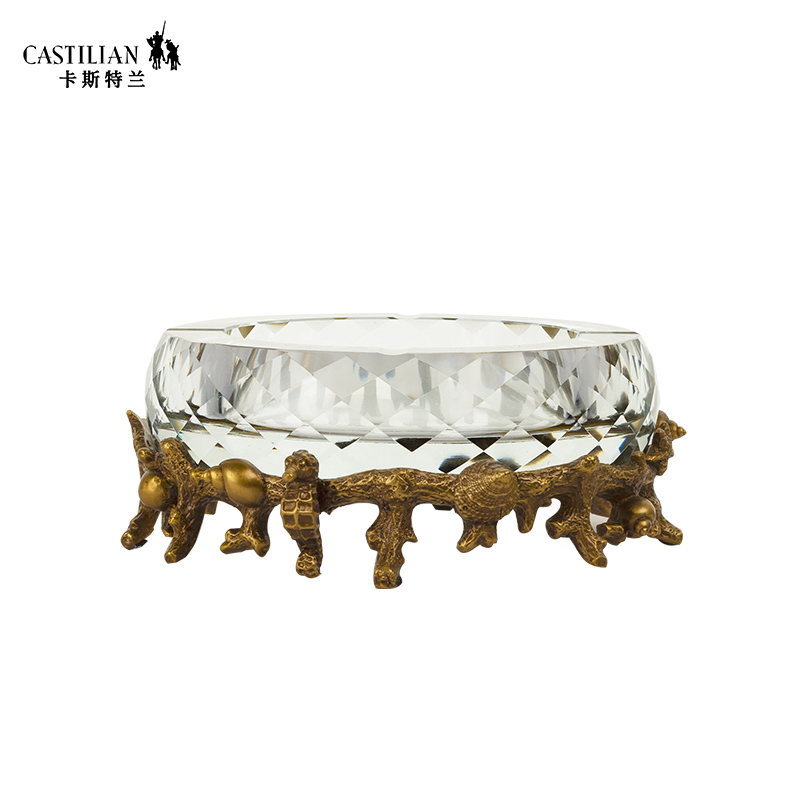 卡斯特兰 水晶烟灰缸/Crystal Ashtray 22L X 22W X 6H C5533