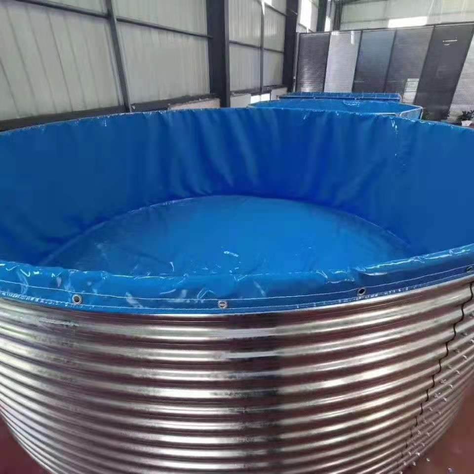 镀锌板帆布鱼池铁桶养鱼帆布养殖