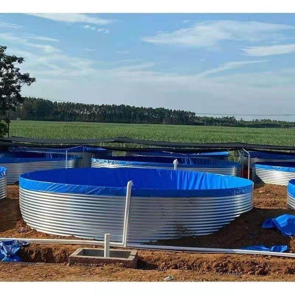 镀锌板帆布鱼池高密度养殖帆布池